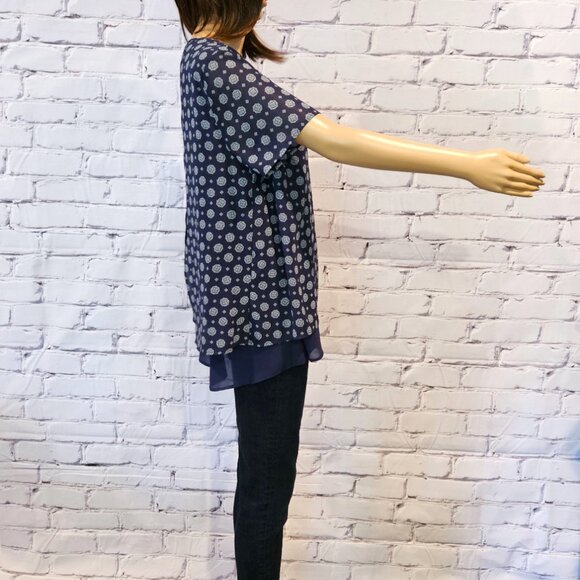 MICHAEL KORS, short sleeve geometric floral print blouse - Picture 8 of 11